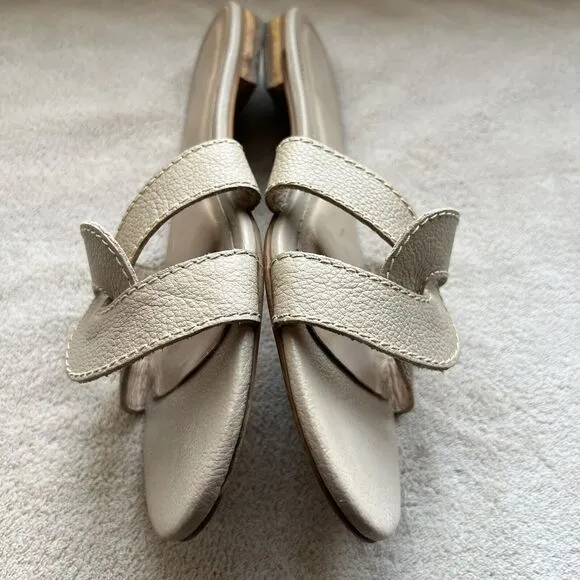 Kaanas Santorini Infinity Loop Nude Tan Leather Strappy Flat Sandals Women’s 11