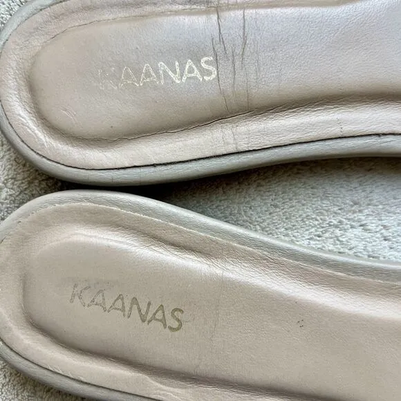 Kaanas Santorini Infinity Loop Nude Tan Leather Strappy Flat Sandals Women’s 11