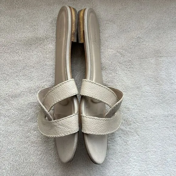 Kaanas Santorini Infinity Loop Nude Tan Leather Strappy Flat Sandals Women’s 11