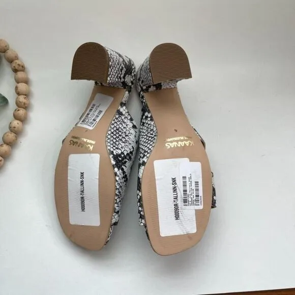 KAANAS Tallinn Snake Heel Sandals Bovine leather Mules