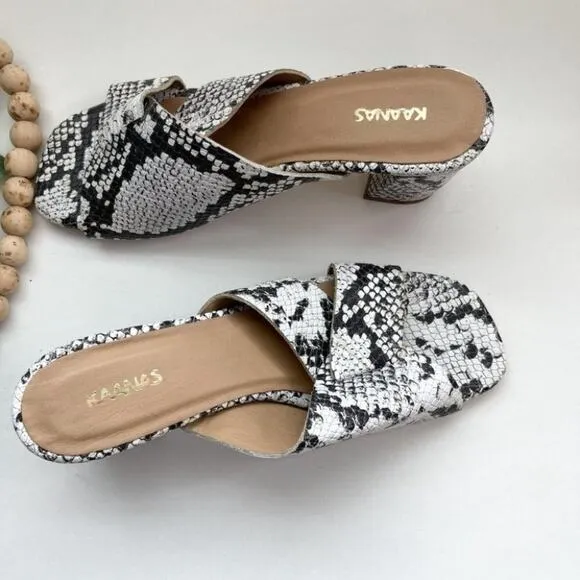 KAANAS Tallinn Snake Heel Sandals Bovine leather Mules