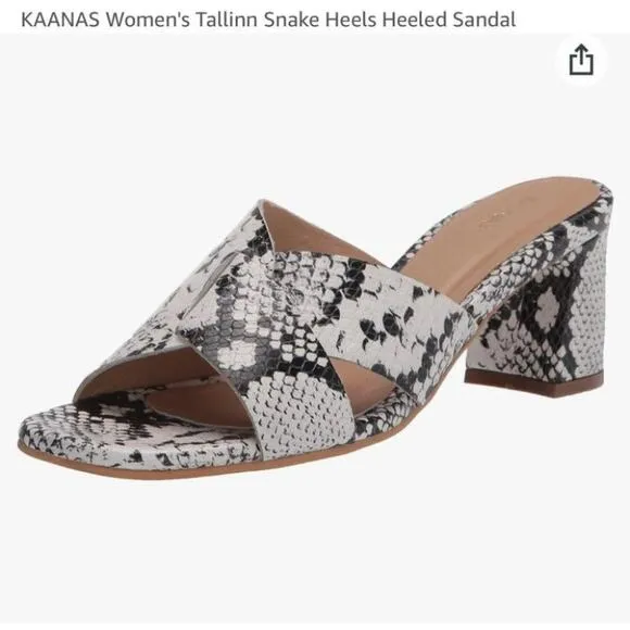 KAANAS Tallinn Snake Heel Sandals Bovine leather Mules