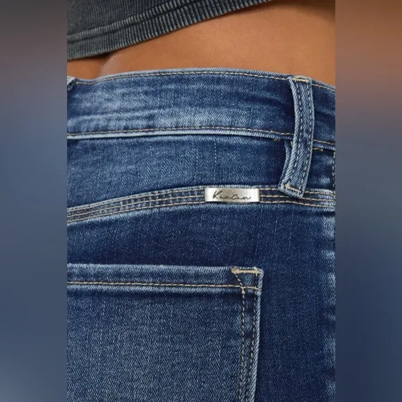 Kancan Cat's Whiskers Button Fly Denim Shorts