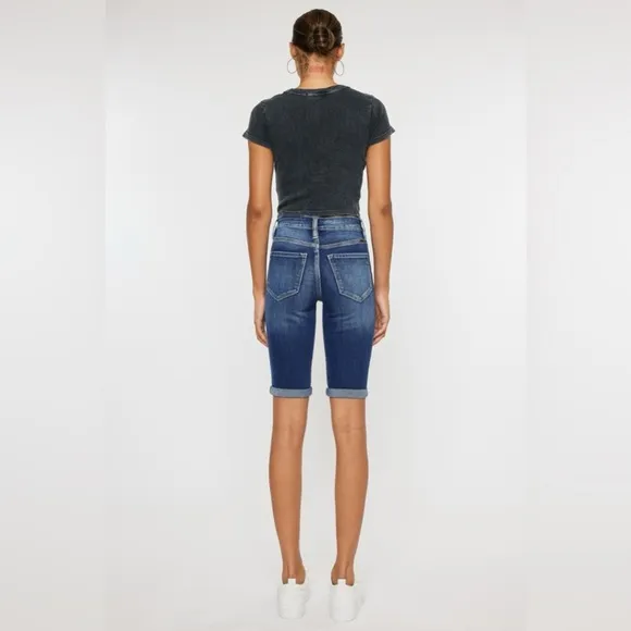 Kancan Cat's Whiskers Button Fly Denim Shorts