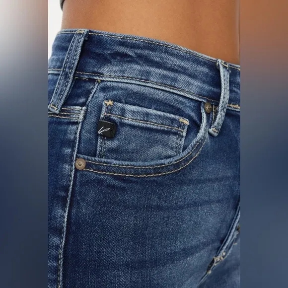 Kancan Cat's Whiskers Button Fly Denim Shorts