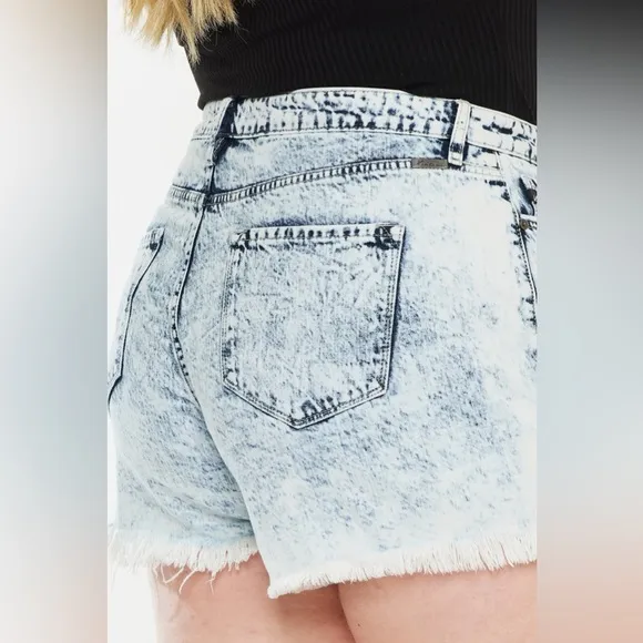 Kancan Full Size Distressed High Waist Denim Shorts