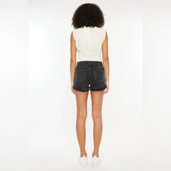 Kancan High Waist Distressed Denim Shorts