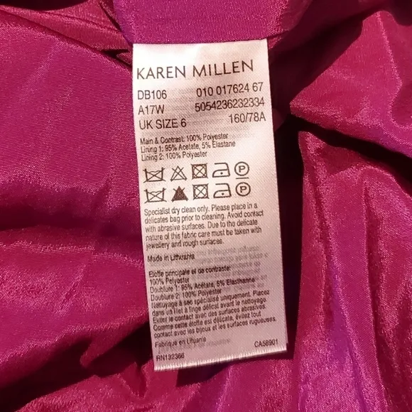 Karen Millen Purple Fuchsia Mini Ruffle Party Formal Dress (Size 2)