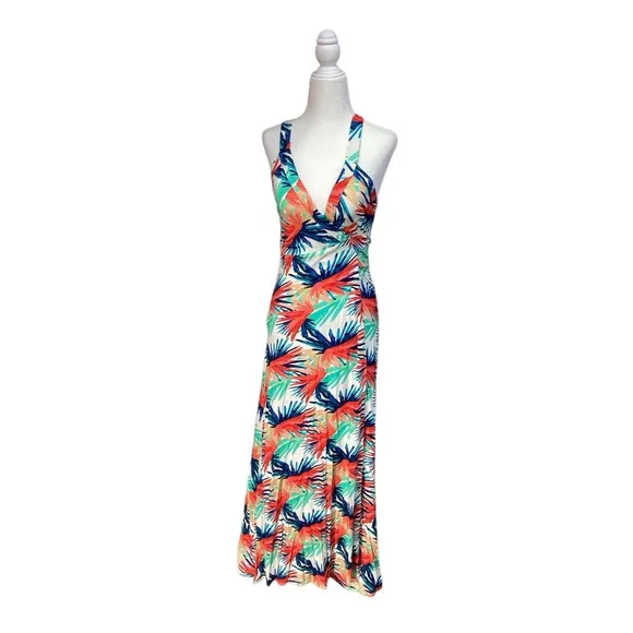 Karina Grimaldi Tropical Print Maxi wrap Dress