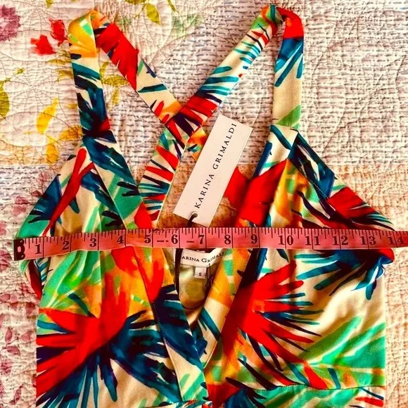 Karina Grimaldi Tropical Print Maxi wrap Dress