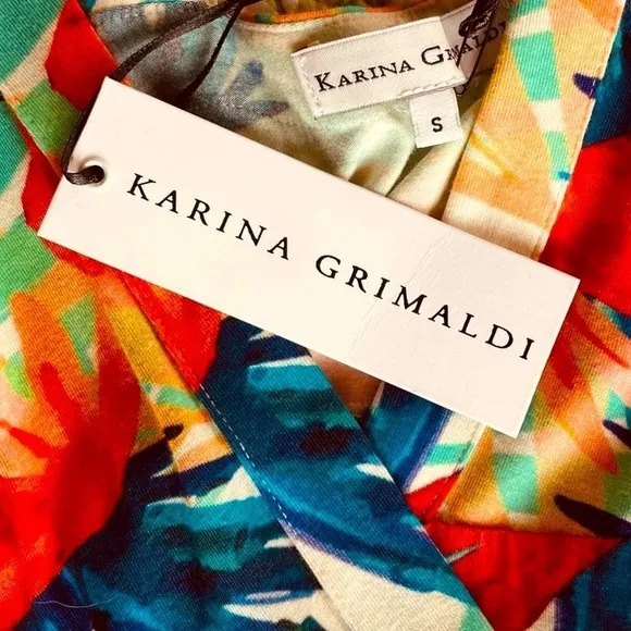 Karina Grimaldi Tropical Print Maxi wrap Dress