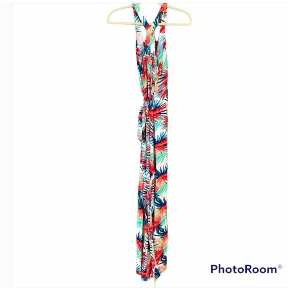 Karina Grimaldi Tropical Print Maxi wrap Dress