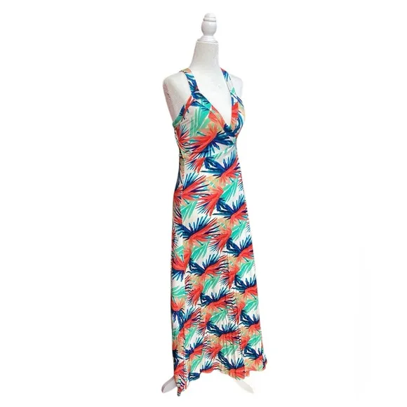 Karina Grimaldi Tropical Print Maxi wrap Dress