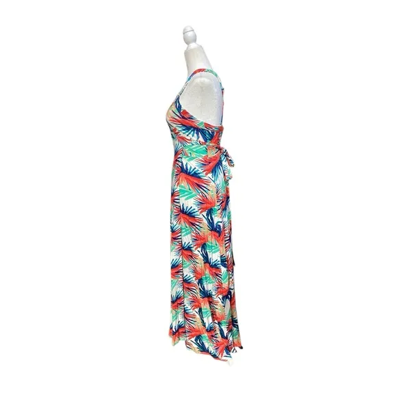 Karina Grimaldi Tropical Print Maxi wrap Dress