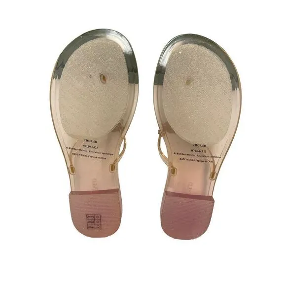 Karl Lagerfeld NIB Pink Transparent Thong Sandal Size 7
