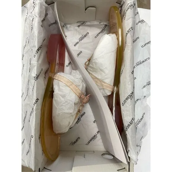 Karl Lagerfeld NIB Pink Transparent Thong Sandal Size 7