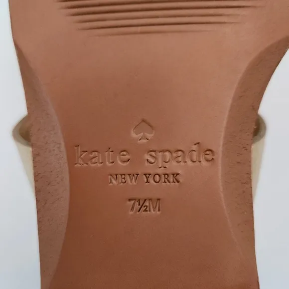 Kate Spade Carlita gold leather slingback sandals tassel 7.5 M