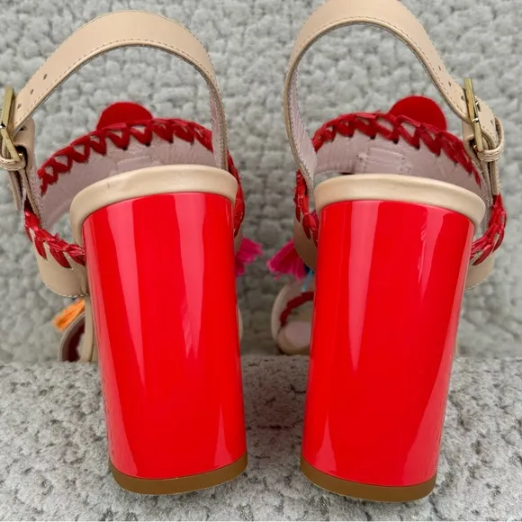 Kate Spade Central Too Moroccan Tassel Pom Pom Sandals Heels