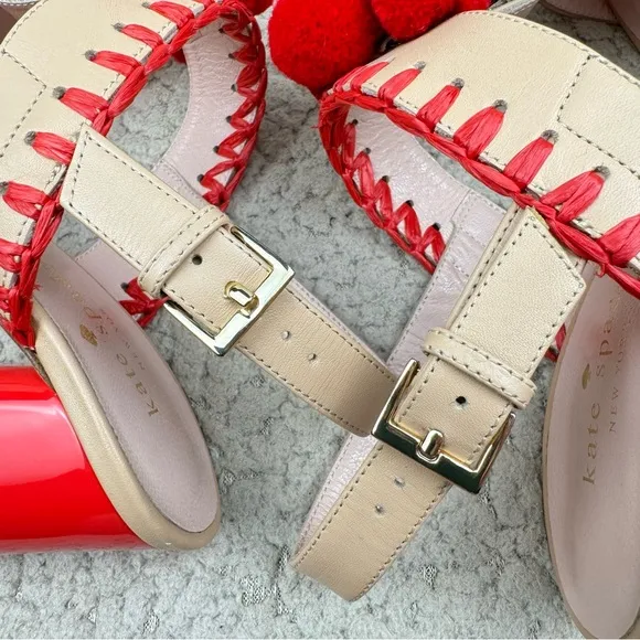 Kate Spade Central Too Moroccan Tassel Pom Pom Sandals Heels