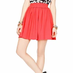 Kate Spade Crepe Gathered Skirt Geranium Pink M