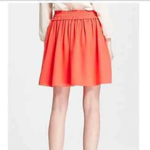 Kate Spade Crepe Gathered Skirt Geranium Pink M