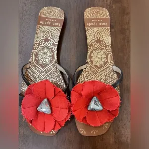 Kate Spade flower/ Jewel stone Flat sandals Size 11M Modern Romantic Cute