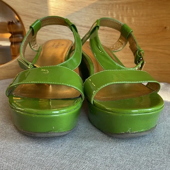 Kate Spade Green Platform Wedge Sandals