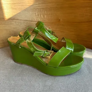 Kate Spade Green Platform Wedge Sandals