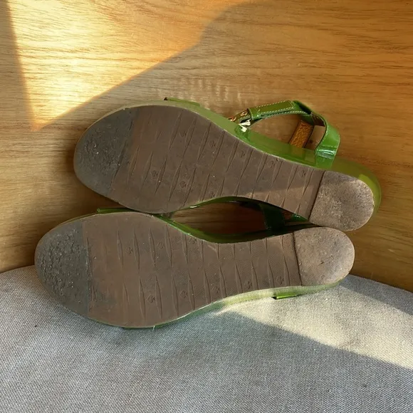 Kate Spade Green Platform Wedge Sandals
