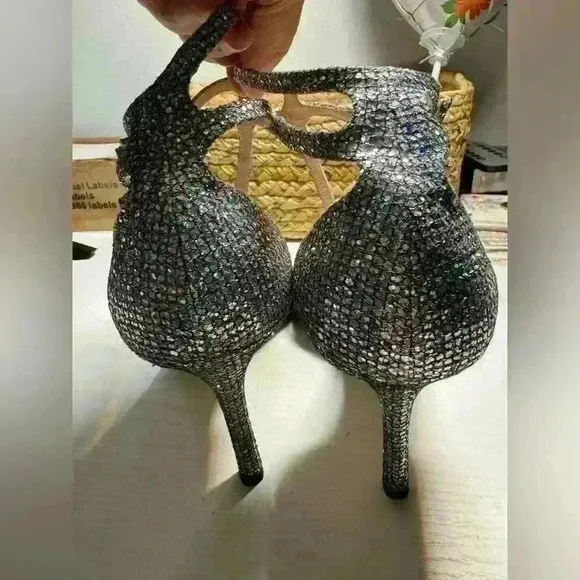 Kate Spade ♠️ Ines Glitter Heel Sandals Made in Italy