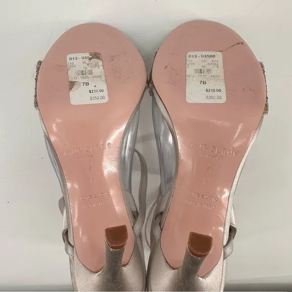 Kate Spade Ismar Silver Glitter Sandals Heels Size 7
