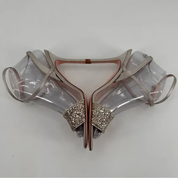 Kate Spade Ismar Silver Glitter Sandals Heels Size 7