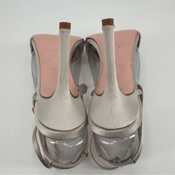 Kate Spade Ismar Silver Glitter Sandals Heels Size 7