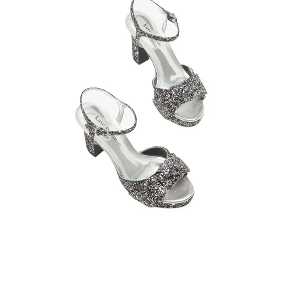 Kate Spade Miya Glitter Platform Sandals Size 10