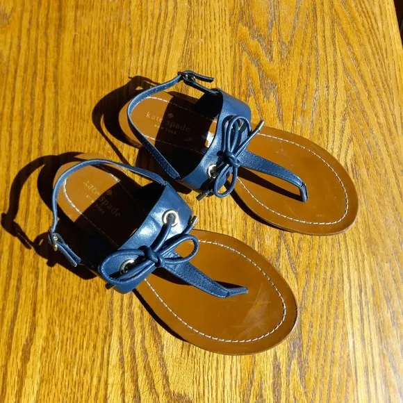 Kate Spade Navy Blue Thong Sandals