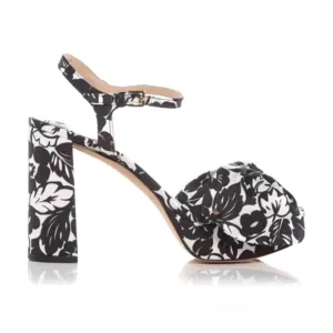 Kate Spade New York Black and White Platform Floral Heels Size 7.5