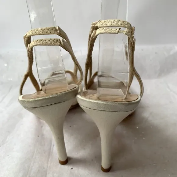 Kate Spade New York Ivory Bridal Wedding Slingback Sandals Peep Toe - Size 6.5
