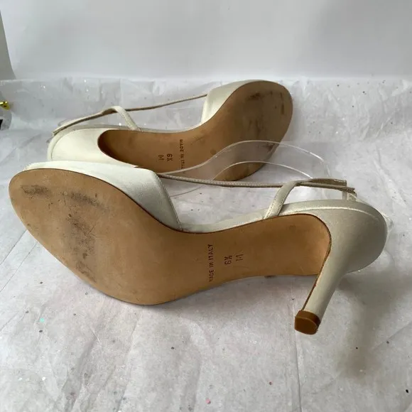 Kate Spade New York Ivory Bridal Wedding Slingback Sandals Peep Toe - Size 6.5
