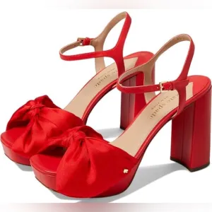 kate spade new york Lucie Platform Dress Sandals flame scarlet Sz 9.5