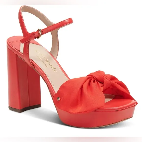 kate spade new york Lucie Platform Dress Sandals flame scarlet Sz 9.5