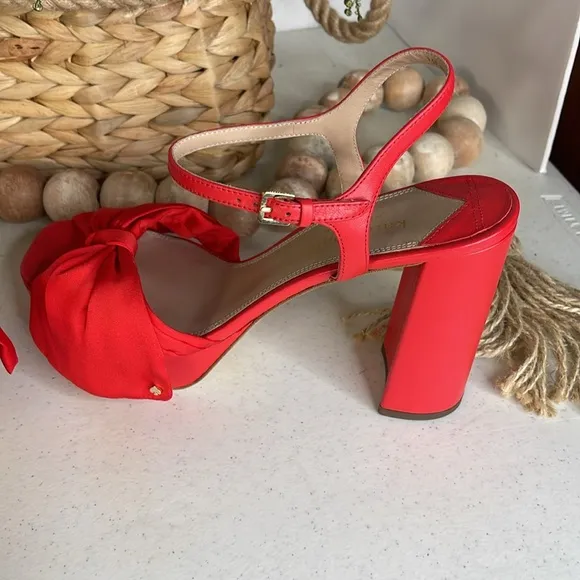 kate spade new york Lucie Platform Dress Sandals flame scarlet Sz 9.5