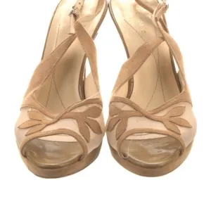 Kate Spade Tan Suede Sling Back Peep Toe Sandals