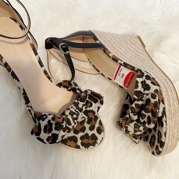 Kate spade tianna Wedge Sandals Leopard Size 9.5