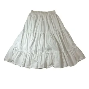 Kate Spade Tiered White Poplin  Midi Skirt‎ Size 8