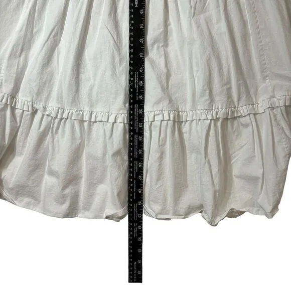 Kate Spade Tiered White Poplin  Midi Skirt‎ Size 8