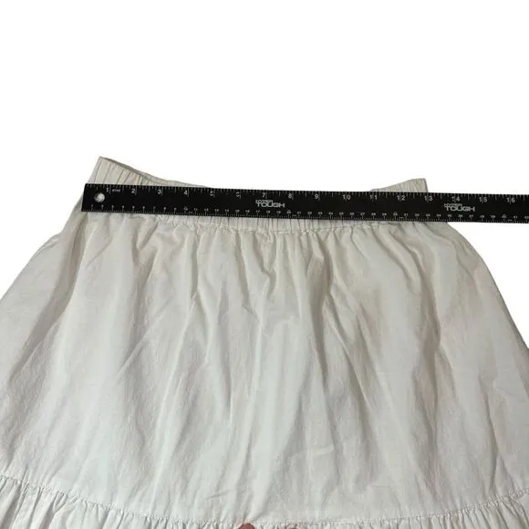 Kate Spade Tiered White Poplin  Midi Skirt‎ Size 8