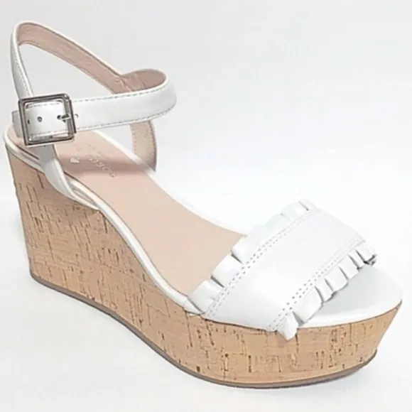 Kate Spade Tomas Ruffle Platform Wedge Sandals SIZE 9 1/2