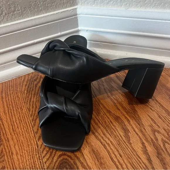 Katy Perry Twisted Heeled Sandals The Tooliped Black Size 10M