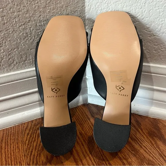 Katy Perry Twisted Heeled Sandals The Tooliped Black Size 10M