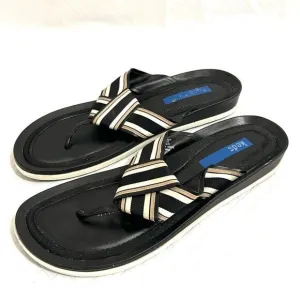 Keds Flip Flop Thong Sandals Striped Ribbon Straps Minimalist Casual Size 9